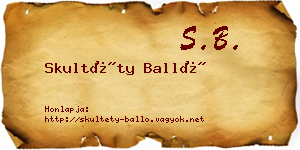 Skultéty Balló névjegykártya